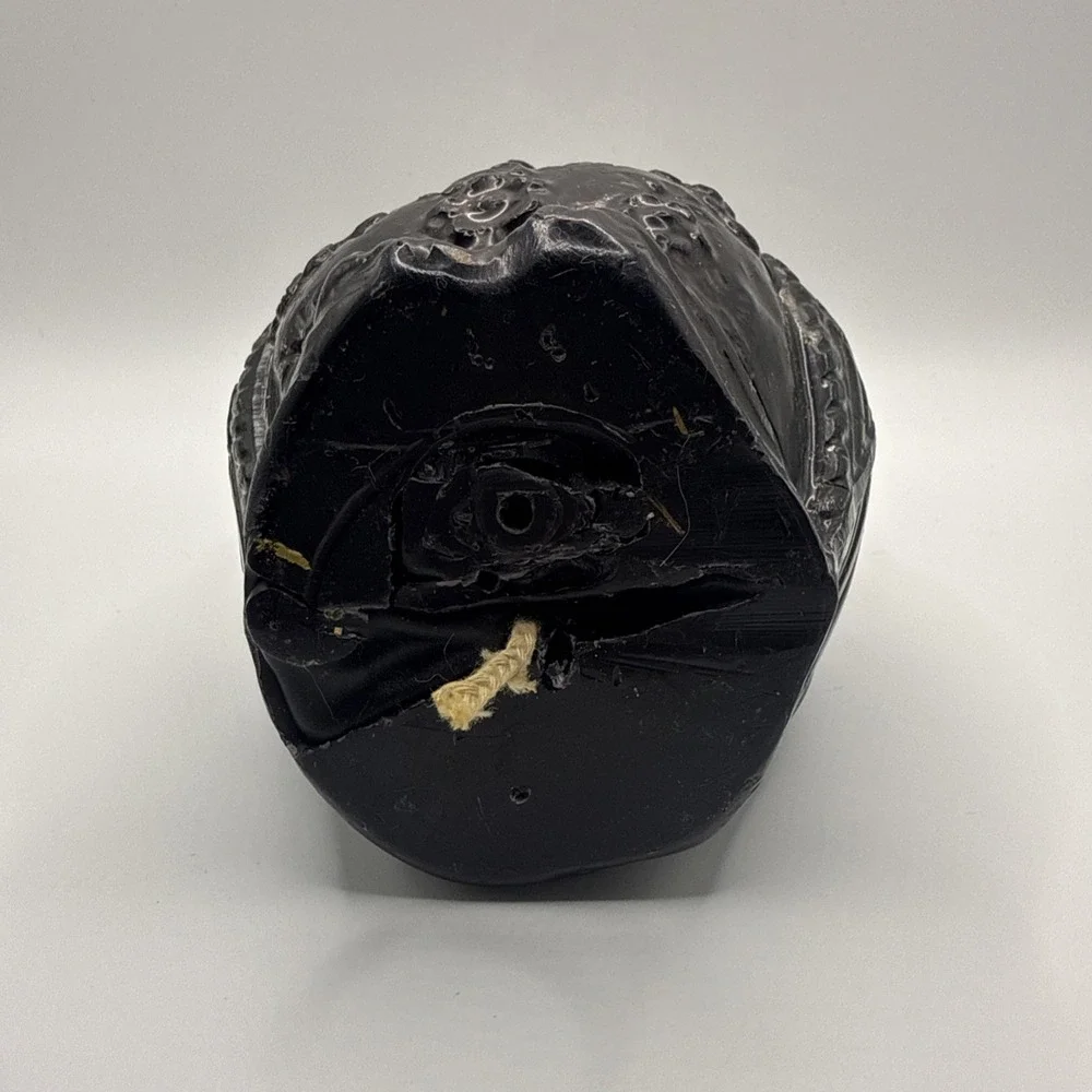 Vintage Black Owl Figural Candle 5.5